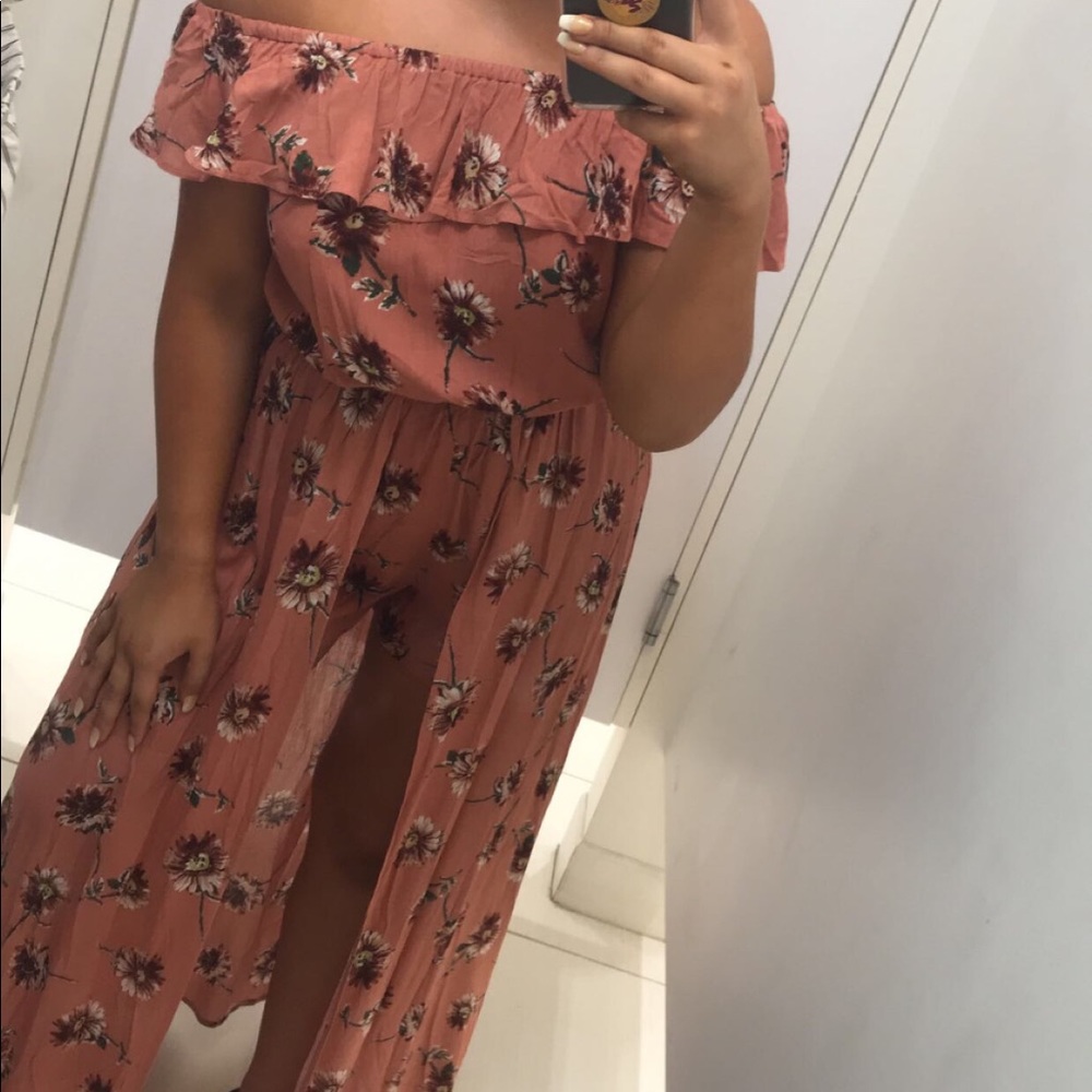 Pink Floral Dress with shorts